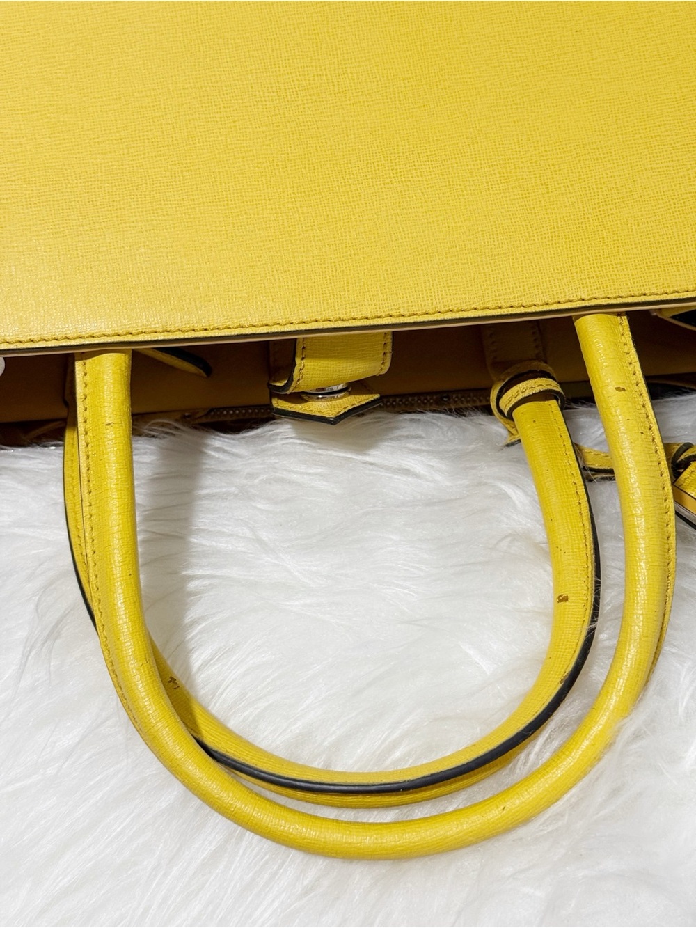 Fendi 2Jours Medium Tricolor Elite Leather Tote Bag - Yellow / Grey / Black - Picture 9 of 16